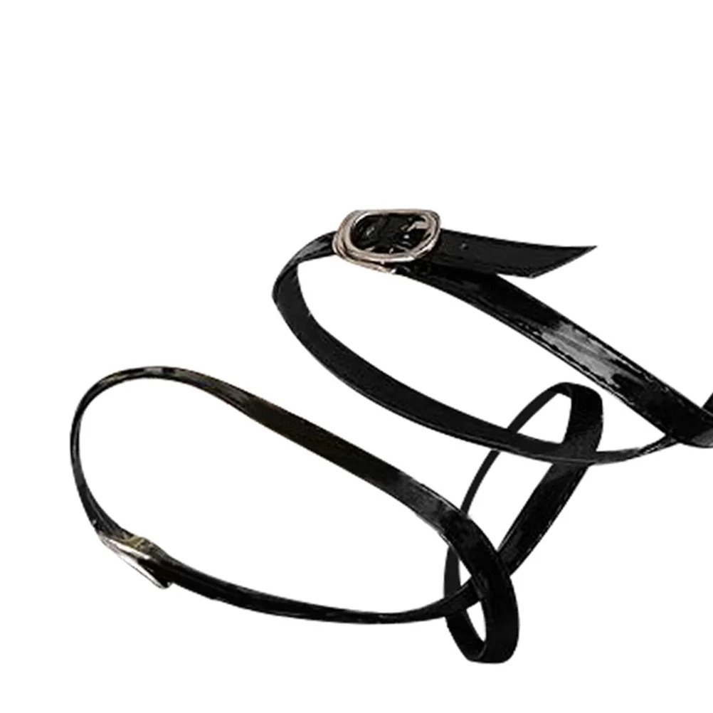 أشرطة أحذية مرنة بكعب عالٍ من البولي يوريثان قابلة للفصل وإبزيم أسود قابل للتعديل للنساء مريحة وناعمة قابلة للتمدد