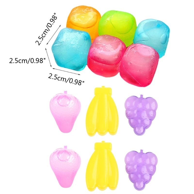 6 cubetti ghiaccio colorati ricongelabili, cubetti ghiaccio riutilizzabili, pellet ghiaccio per bevande