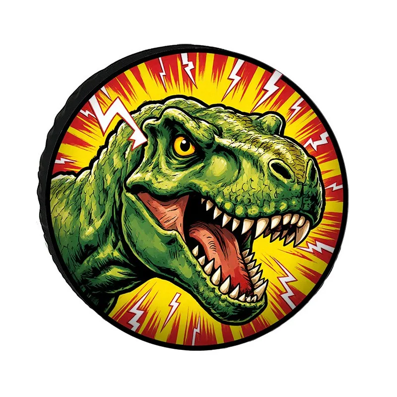 

Чехол для запасного колеса Roaring T-Rex с диким принтом, прочный полиэстер
