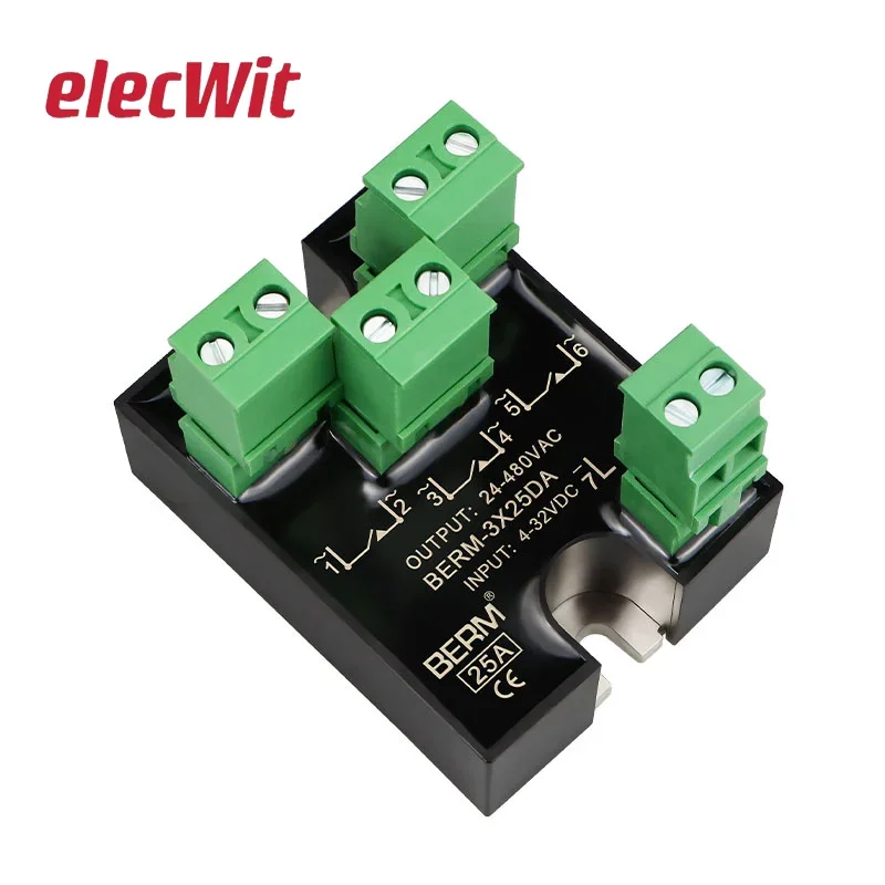 Small Three-phase Solid State Relay 220V Three-way Single Control SSR-3X25DA DC Control AC 25A