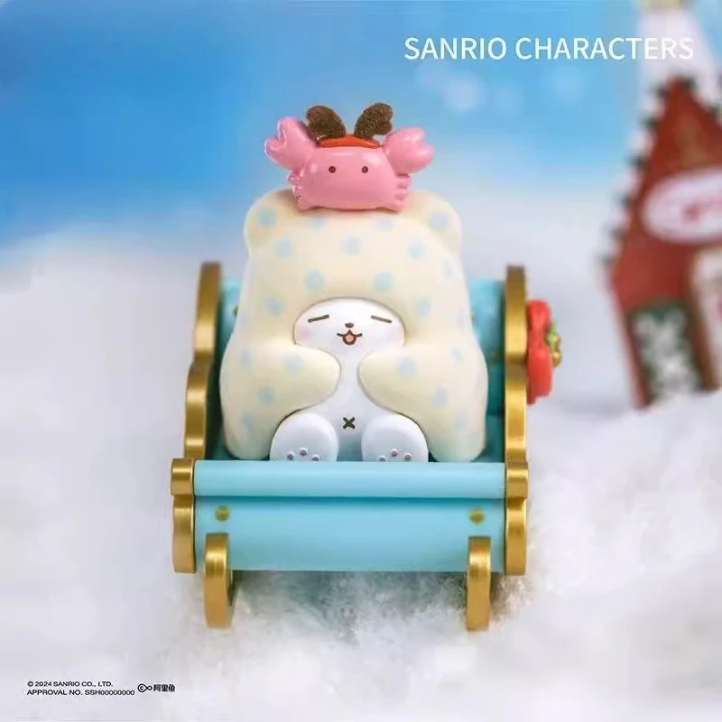 サンリオ冬そりシリーズハローキティクリスマスブラインドボックステーブルオーナメントトレンディなおもちゃフィギュアシナモロールクロミ