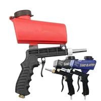 Pneumatic Sandblasting Gun Set 90psi Portable Home Sandblasting Machine Gravity Handheld Gun Set Rust Removal Device paint gun