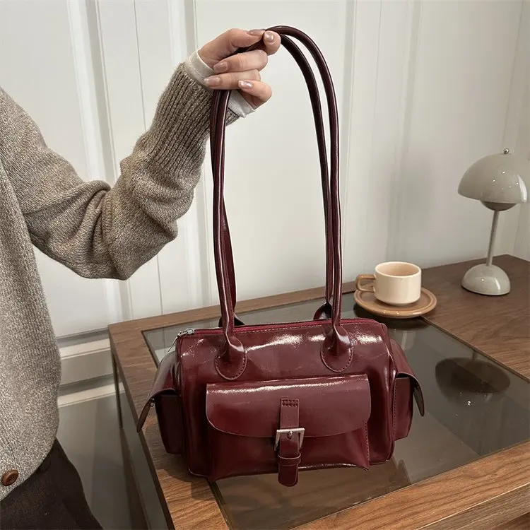 

2026 New Korean High-end Niche Bag Women's Casual Fashion Retro Single Shoulder Portable Underarm Bag Large Capacity