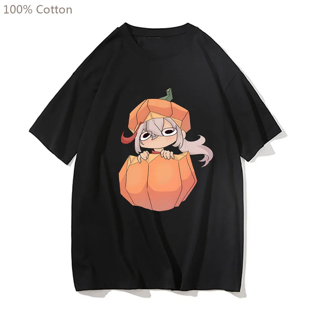 Genshin Impact Short Sleeve Anime T-shirts Cute Manga Cartoon Tshirt 100% Cotton Tee-shirt Printed Graphic Men/women T-shirt