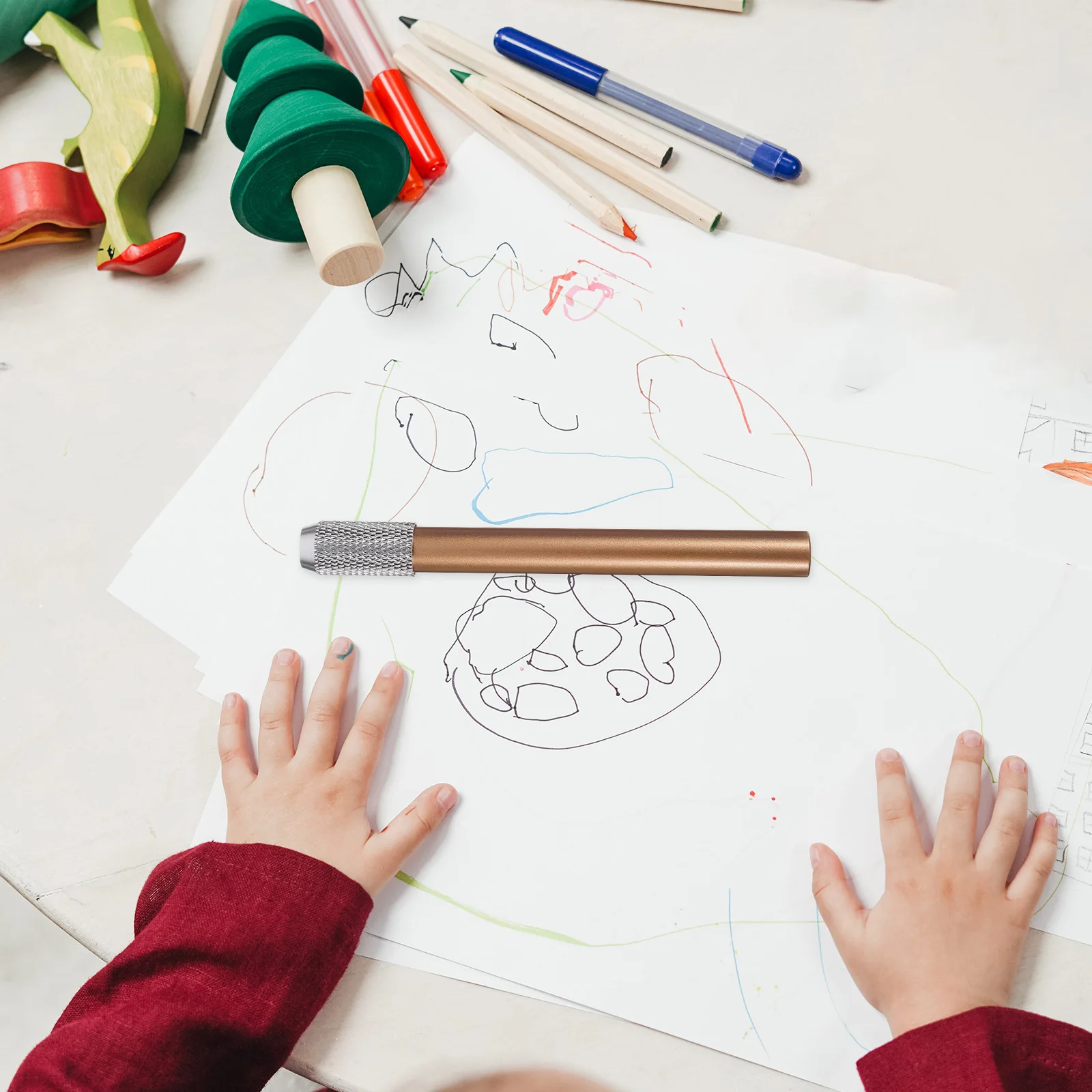 

5 шт., металлические удлинители для карандашей для художников, цветные карандаши, мелки для эскизов, держатель для рисования, короткий карандаш, инструмент для удлинения, искусство