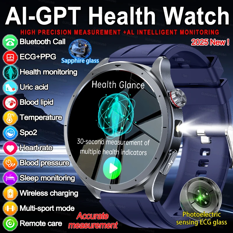 2025 جديد الصحة المقتفي حمض اليوريك الجسم الدهون ساعة ذكية تكوين الجسم الأكسجين في الدم ECG + PPG ضغط الدم سوار صحي رجل