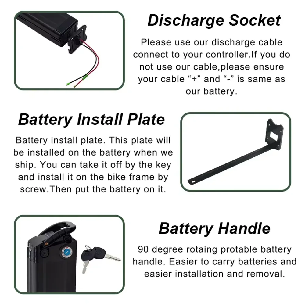 36V 48V 15/20/30/40Ah Original High quality Silver Fish Style batteria,500W 750W 1000W High-power 18650 Lithium ion battery pack