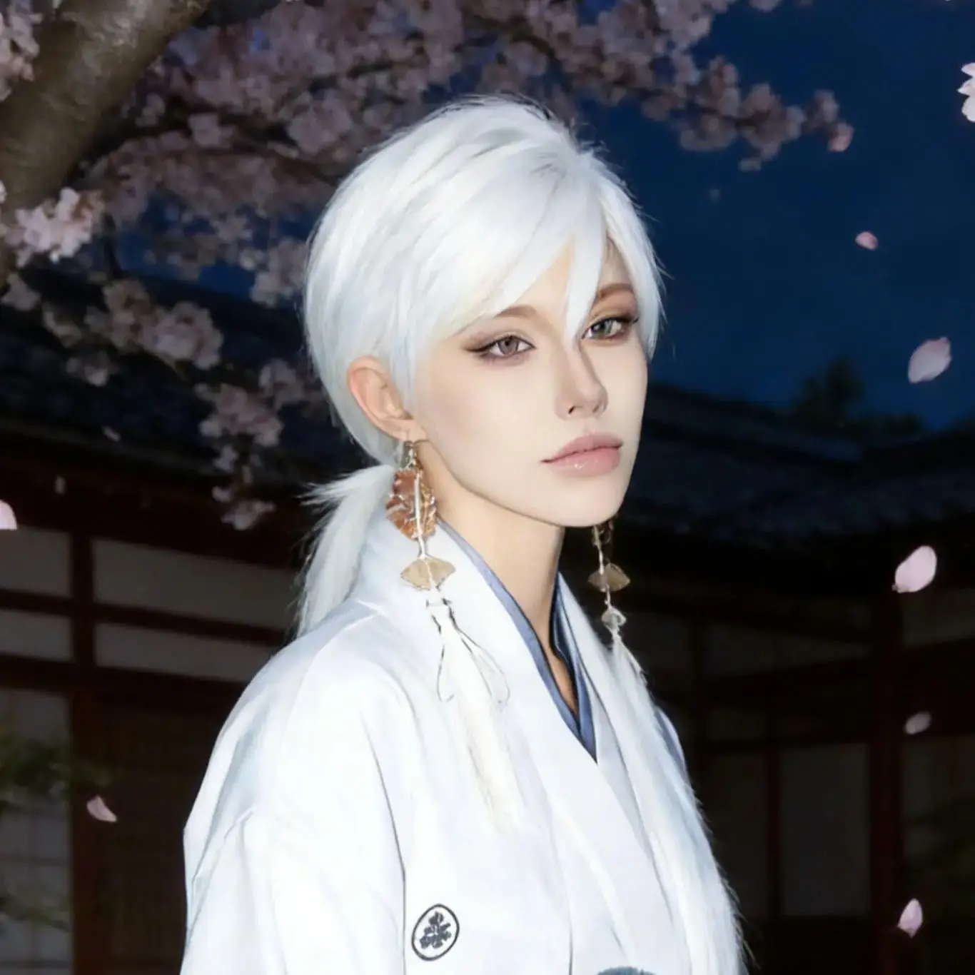 

Игра SILENT F Fox Маска Косплей Парик 80 СМ белые длинные волосы Синтетический парик + парик Кепка Парик для Хэллоуина