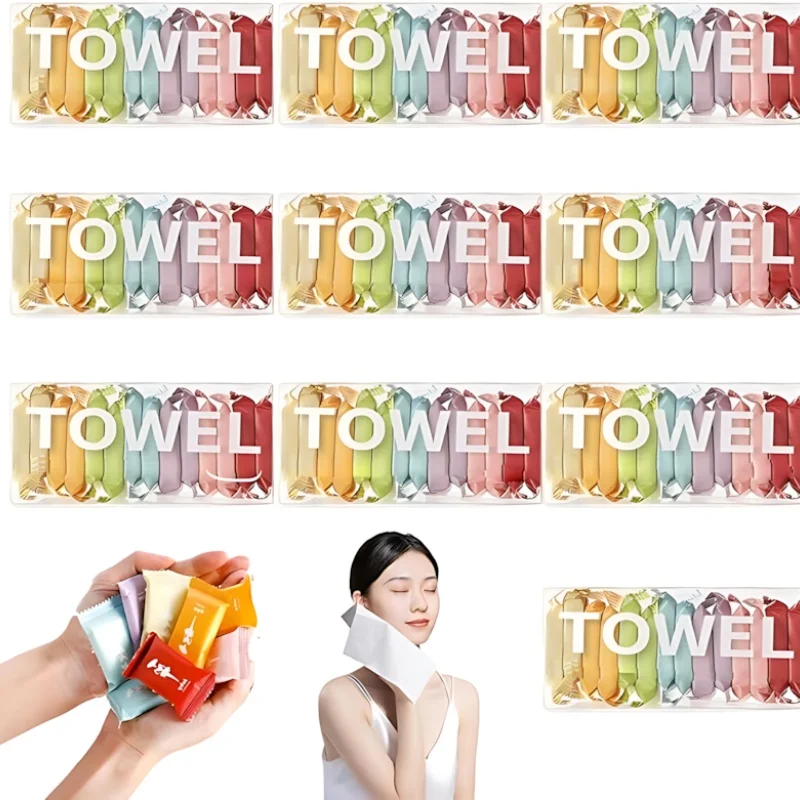 30×24cm Compressed Disposable Face Towel (1 Box) - Colorful Individually Wrapped Towels, Natural Plant Fiber, Water-Expandable - Image 4
