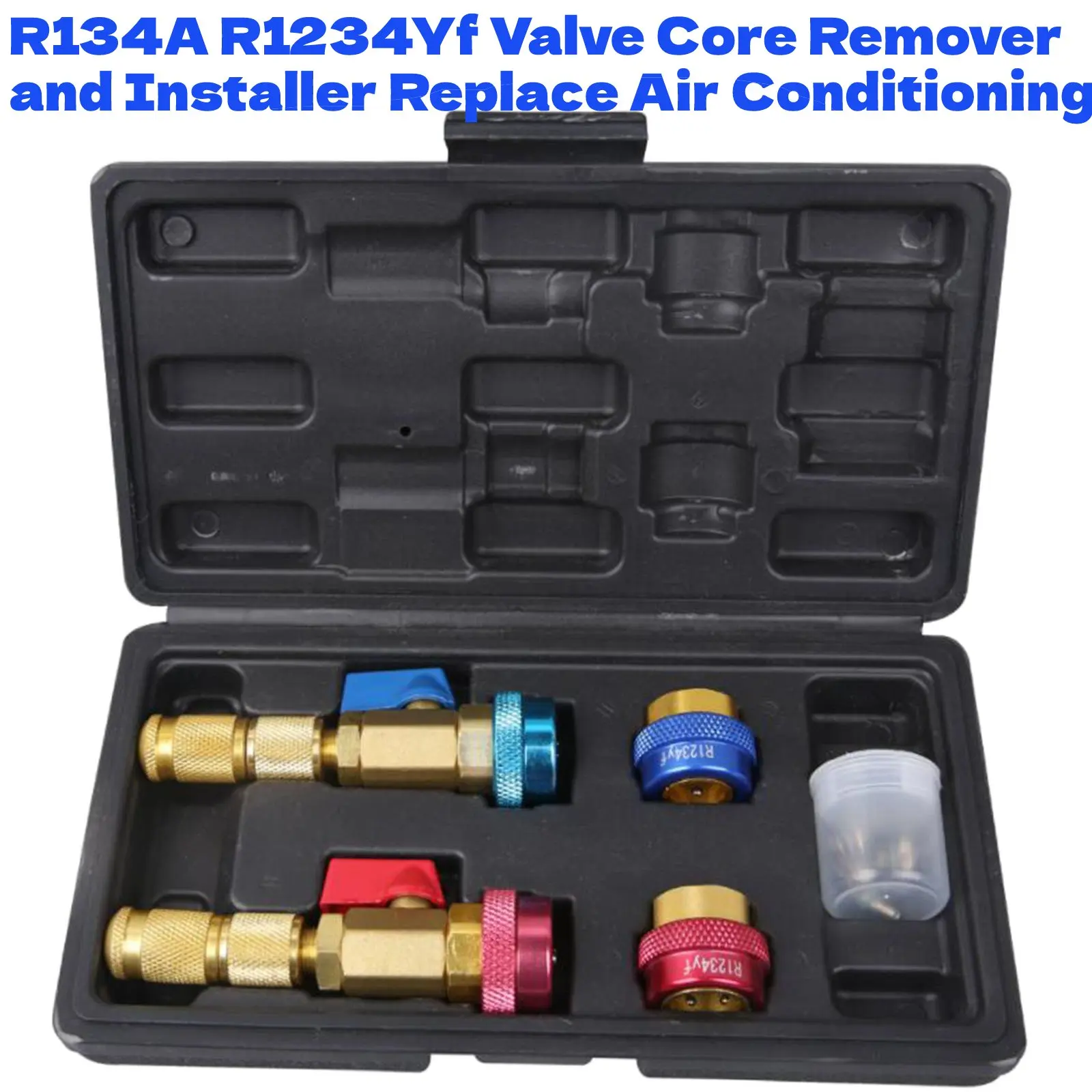 Automotive R134A R1234Yf Valve Core Remover and Installer Leakproof Replace Air Conditioning Tool Set for Standard and Jra