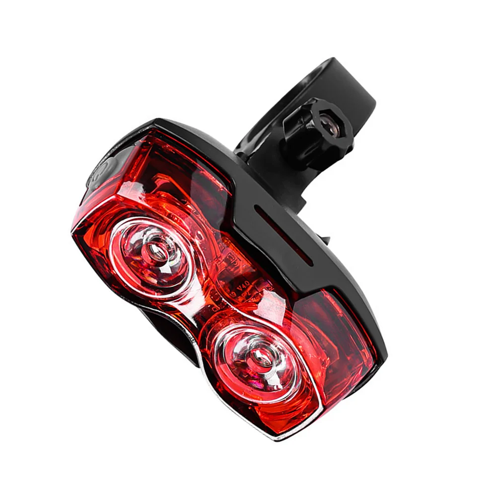 Mountain Bike Taillight with Dual LED Beads for Improved Rear Visibility in Dusk Dawn Conditions 7x3.5x3cm Red
