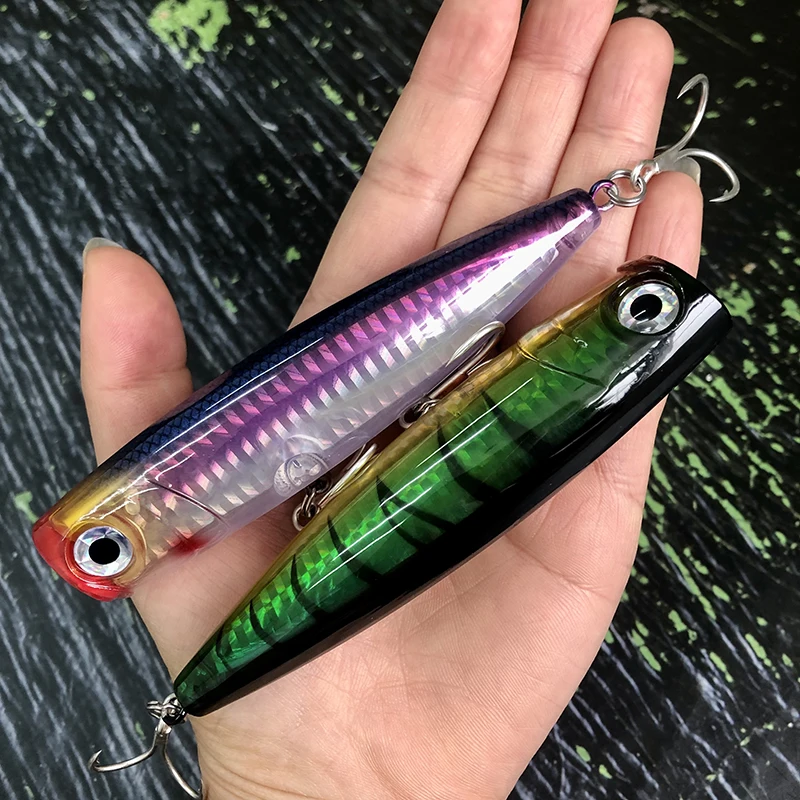 105mm 23g Topwater Popper Fishing Lures Surface Saltwater Twitch Wobblers for Pike Swimbait Long Casting Artificial Hard Bait