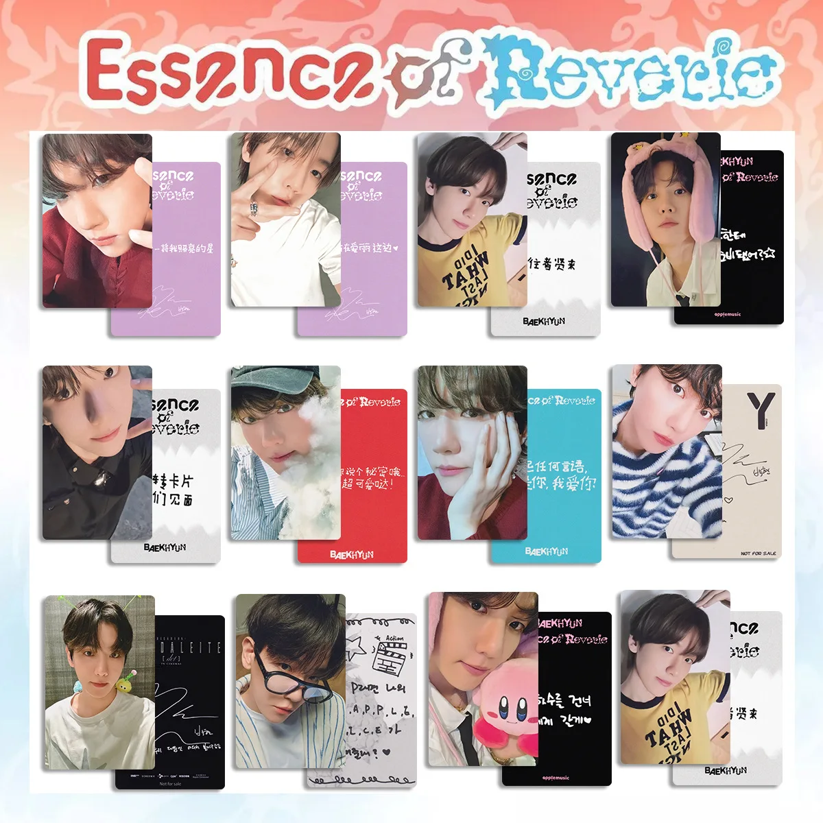 KPOP BAEKHYUN Selfie PhotoCard ESSENCE OF REVERIE SOLO Album Photocard Fans Collection LUCKY DRAW Event Special Card LOMO Card