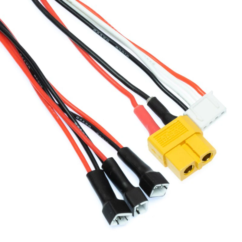 1/2Pcs XT60 Charge lead Cable Wire 22awg 15cm 3S XH Male to JST-PH 2.0 Connector Plug for  3x 1S Lipo MCP X