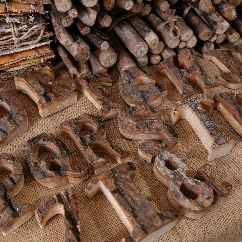 Letras de madeira decoração para casa número do alfabeto diy casa barra festa decoração do vintage natural casa acessórios para casa