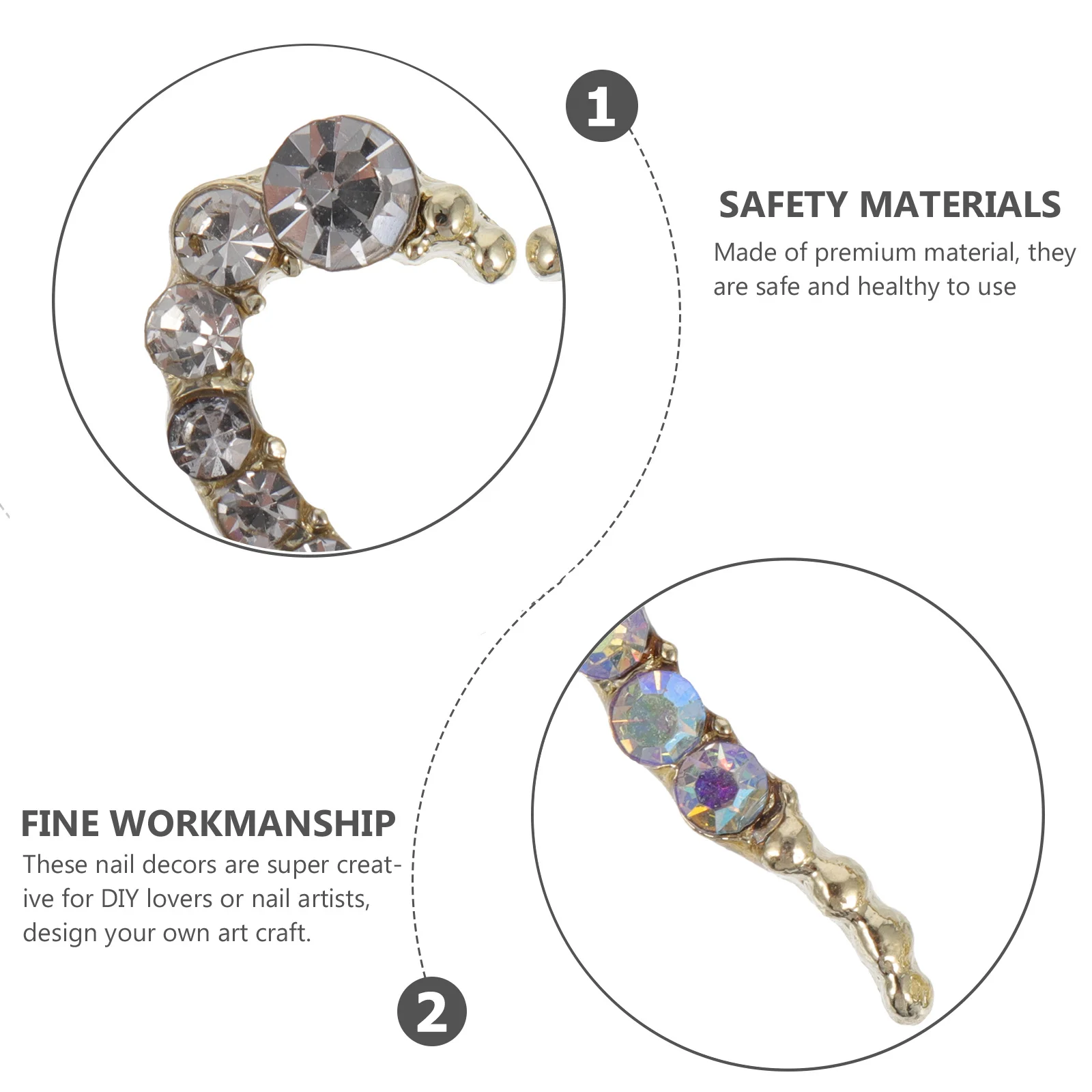 

12Pcs Nail Studs Heart Shape Nail Art Decorations DIY Manicure Jewelry Lasting Shine Stylish Ornament for Prom New Year Party