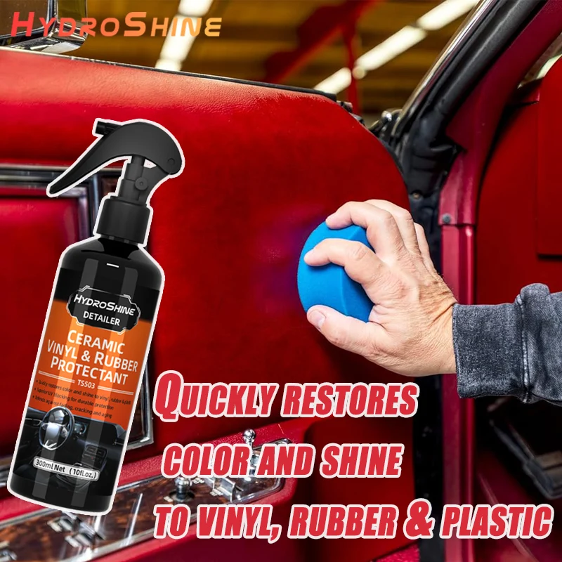 Hydroshine سيارة السيراميك الفينيل والمطاط حامي خلع الملابس الداخلية التفاصيل الأسود تألق تقليم مرمم رذاذ الرعاية السيارات بالتفصيل