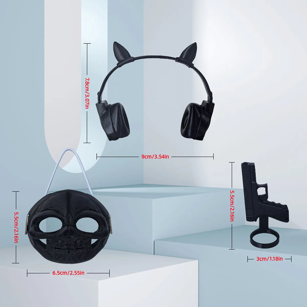 مجموعة مضحكة من القطيفة - سماعات رأس قناع إبداعي، إكسسوارات ذاتية الصنع لملابس الهالوين من Labubu