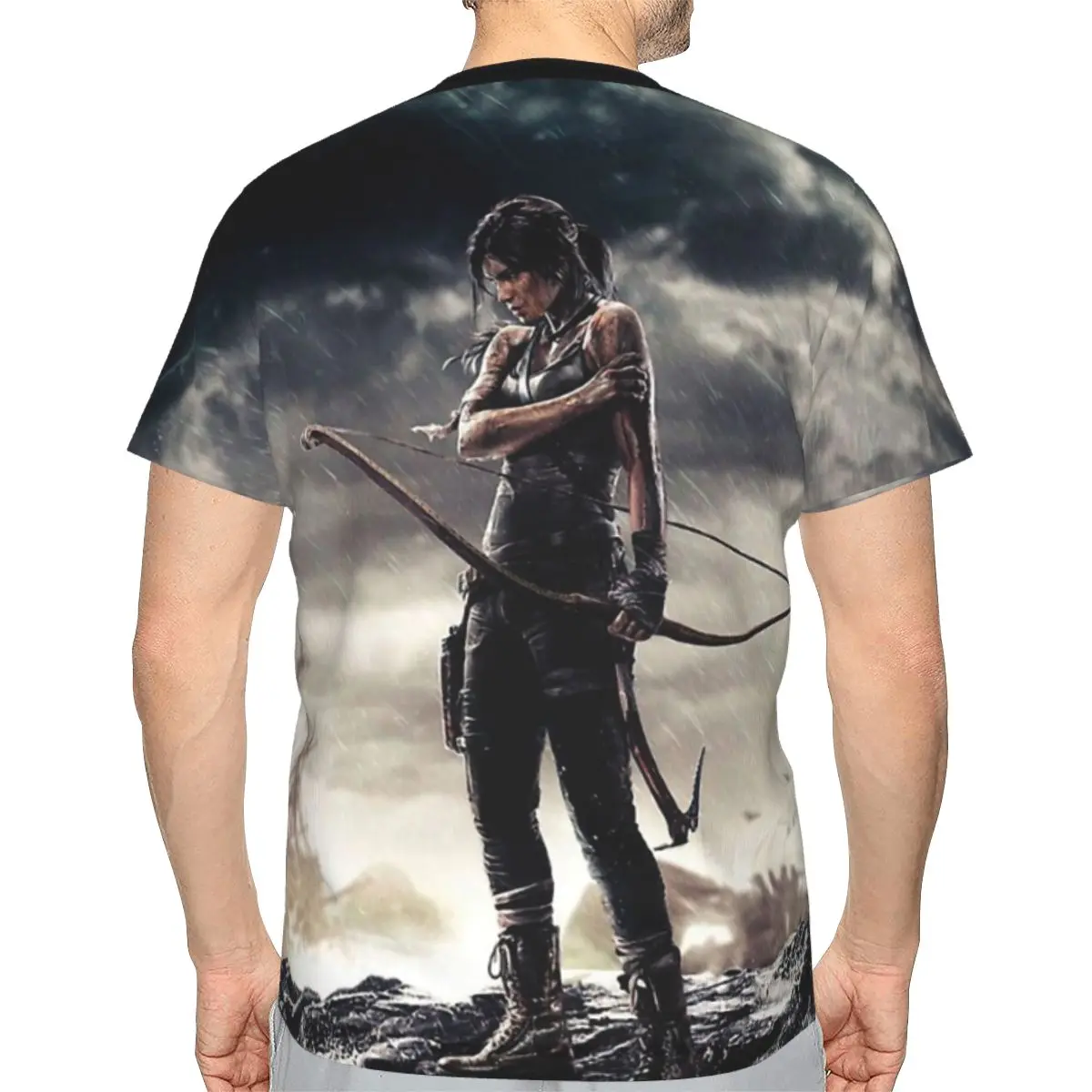 Tomb Raider Jonah Maiava Game TShirt for Men Lara Croft In The Rain Humor Leisure Sweatshirts Thin T Shirt High Quality Trendy