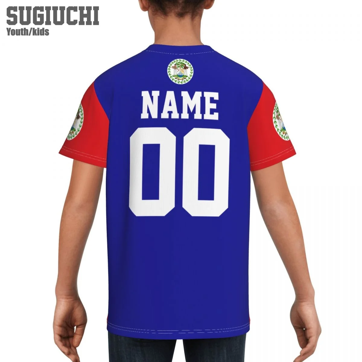 Benutzer definierte Name Nummer Belize Flagge Emblem 3d T-Shirts für Kinder Jugend Jungen/Mädchen T-Shirts Trikot Fußball Fußball Fans Geschenk T-Shirt