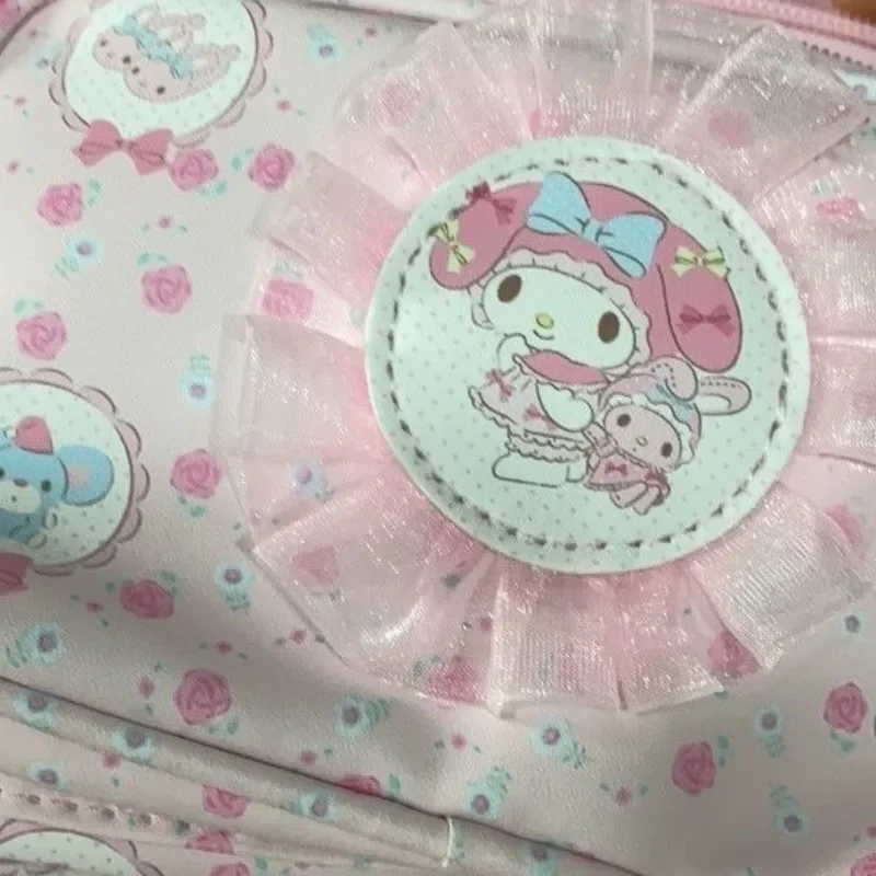 2025 Kawaii سانريو أنيمي حقيبة مستحضرات تجميل لطيفة حقيبة تخزين كبيرة حقيبة يد جميلة بلدي ميلودي ماكياج هدية عيد ميلاد لعب للأطفال #4