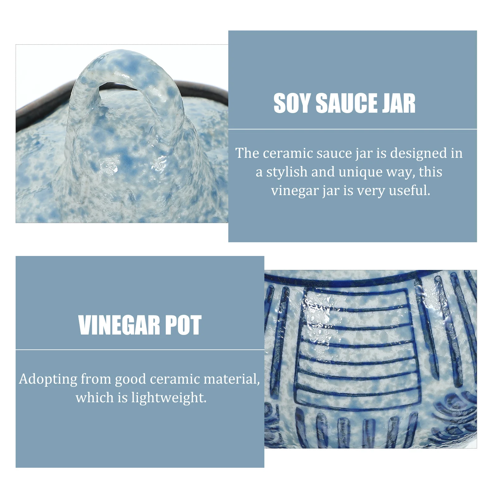 

Japanese Style Ceramic Vinegar Jar Lightweight Sauce Pot for Soy Sauce Oil Dispenser Kitchen Storage Container