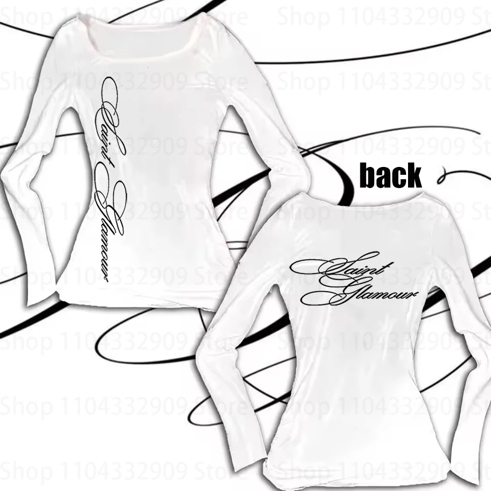 Футболки с длинными рукавами и буквенным принтом в стиле Y2k, топы с буквенным принтом, уличная одежда в стиле Харадзюку в стиле ретро 2000-х, женские тонкие футболки с длинными рукавами