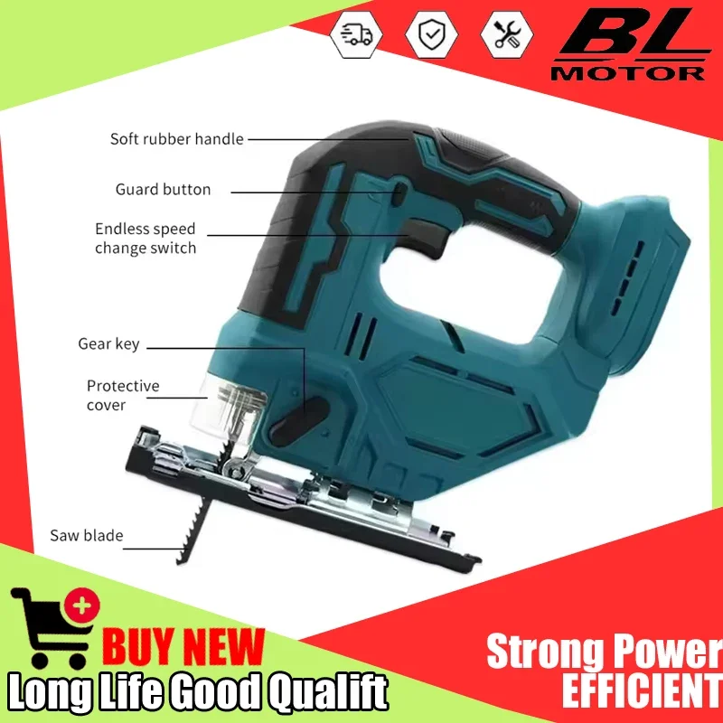 

Fit Makita DJV182Z 340W Power Tool Brushless Jigsaw Electric Jig With Saw Blade Cordless Barrel Handle Jigsaw Portable Carpenter