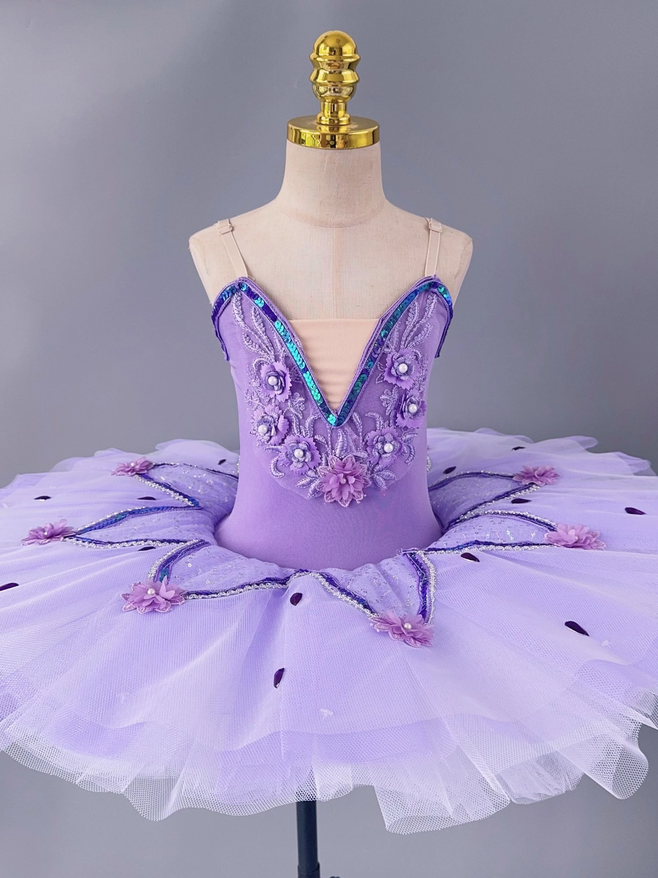 

Children Professional Purple Ballet Skirt Girls Swan Lake Dance Kids Sequins Ballerina Ballet Dress Performance Dancing Costumes