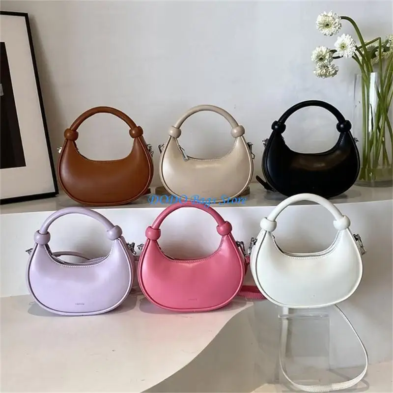 

Stylish Shoulder Bag for Women Korean Styles Bag PU Leather Crossbody Bag Half Moon Bag Fashion Small Handbag