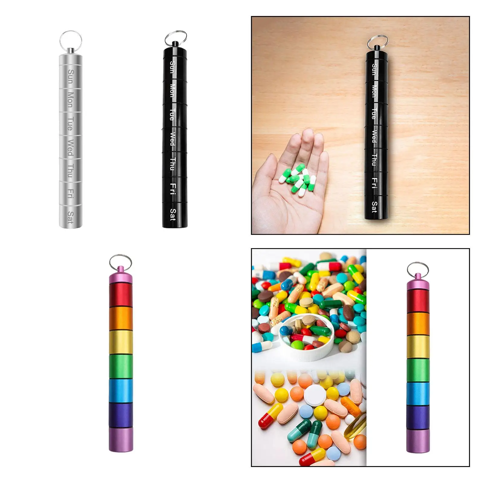 

7-секционная коробка для хранения таблеток, многофункциональная штабелируемая ежедневная легкая коробка для таблеток