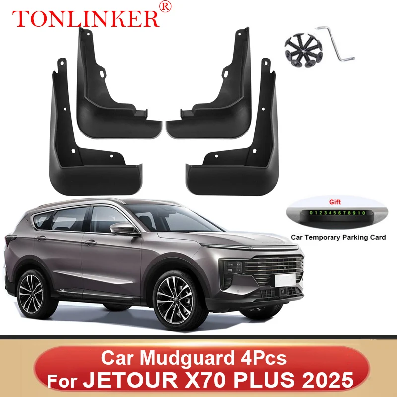 

TONLINKER Car Mudguard For JETOUR X70 PLUS 2025 Present Mudguards Splash Guards Fender Mudflaps Accessories