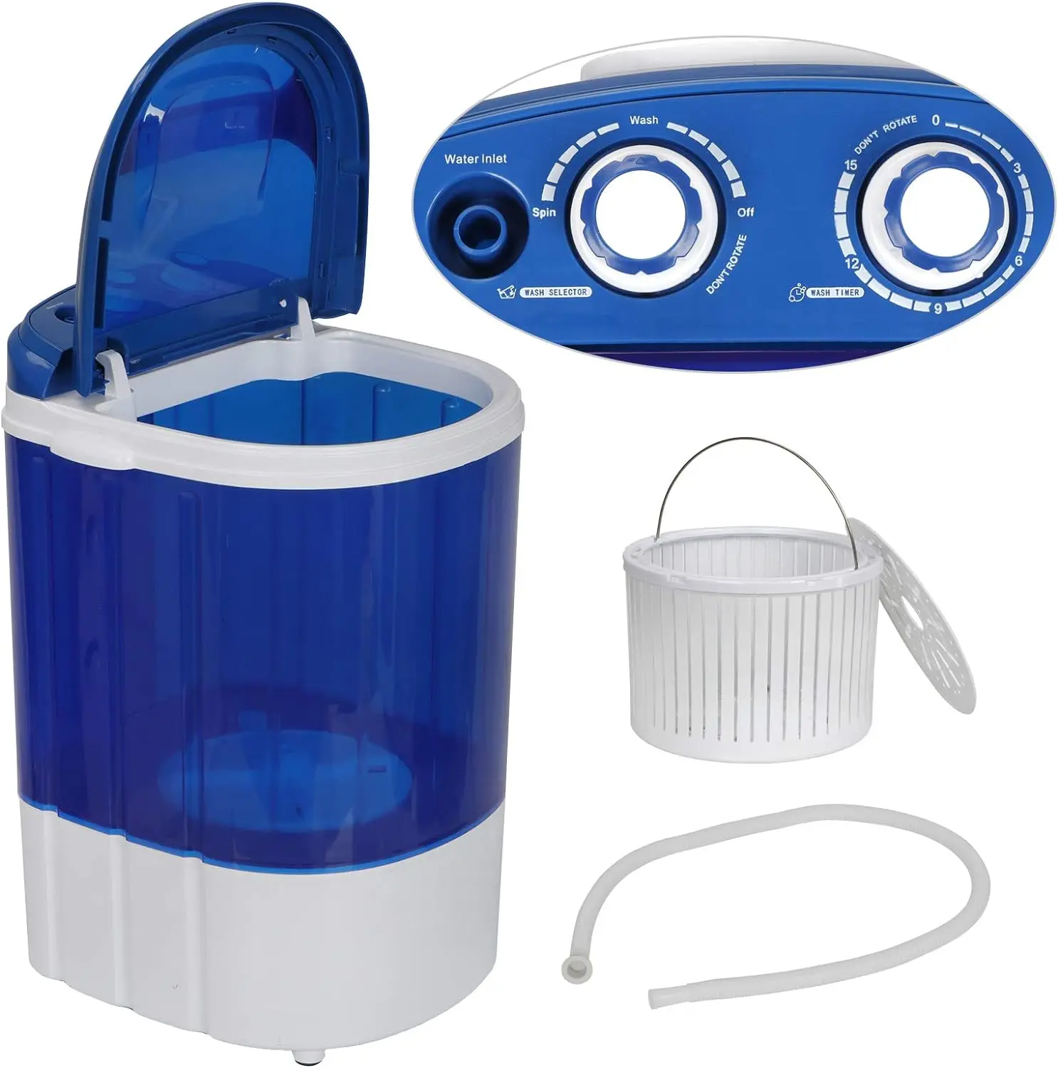 

Portable Washing Machine，Small Laundry 4.4lbs Capacity Washer w/Spin Cycle Basket and Drain Hose Drum Washing Machine