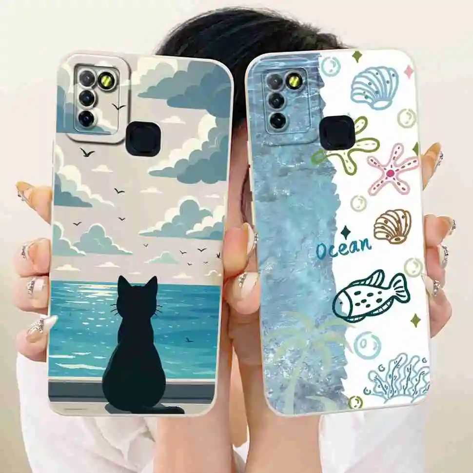 For Infinix Hot 10 Lite X657B Case Cute Cartoon Cat Print Silicone Back Cover For Infinix Hot 10Lite Phone Protection Cases - view 2