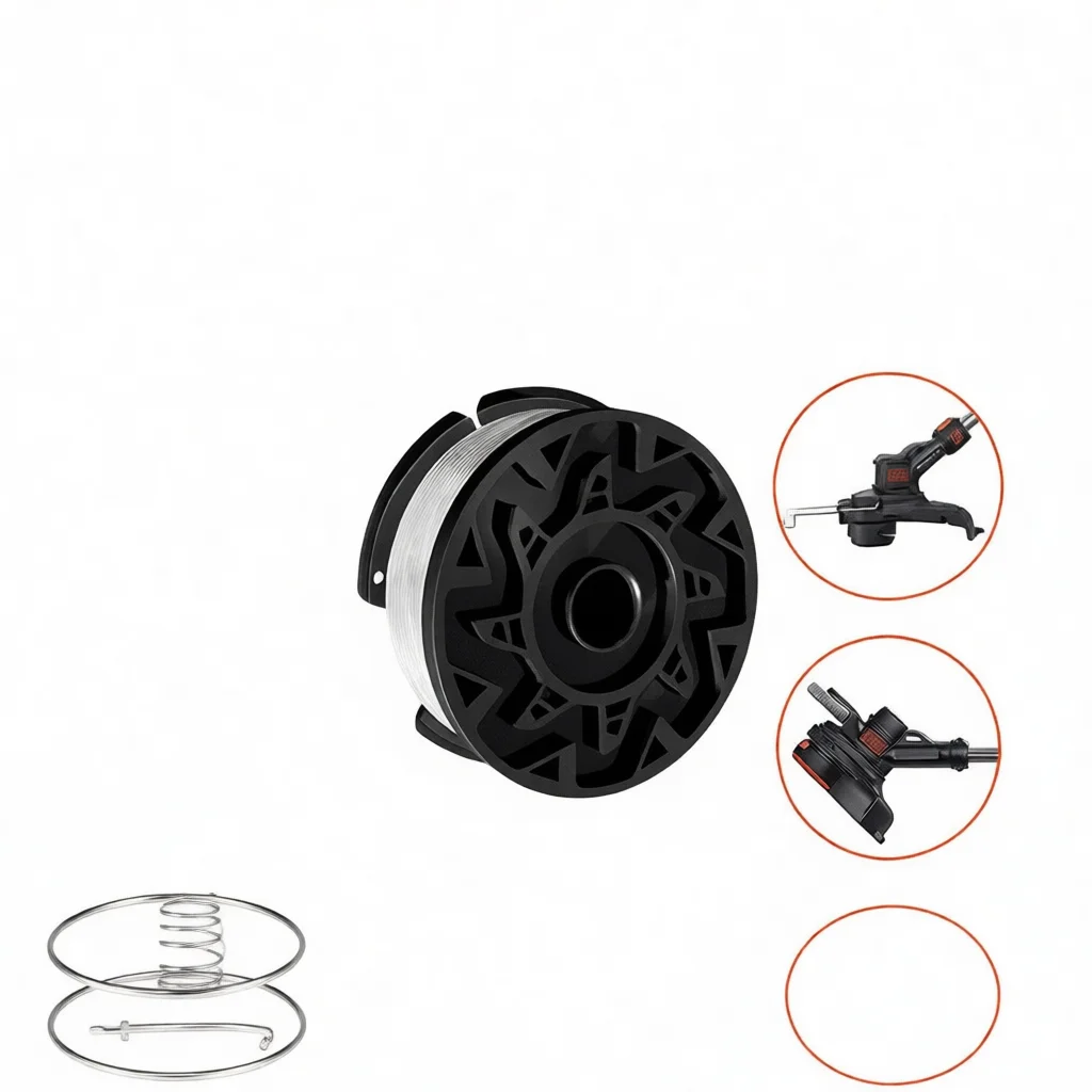 Lawn Mower Trimmer Head Replacement Spool Cap Cover Compatible With Black Decker RC100P Garden Power Tool Repair Parts
