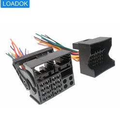 Rádio Universal Car Stereo com Chicote de Fios, Cabo Adaptador QuadLock, Masculino e Feminino, ISO, Opel, Volkswagen, Audi, Renault, Benz, Ford