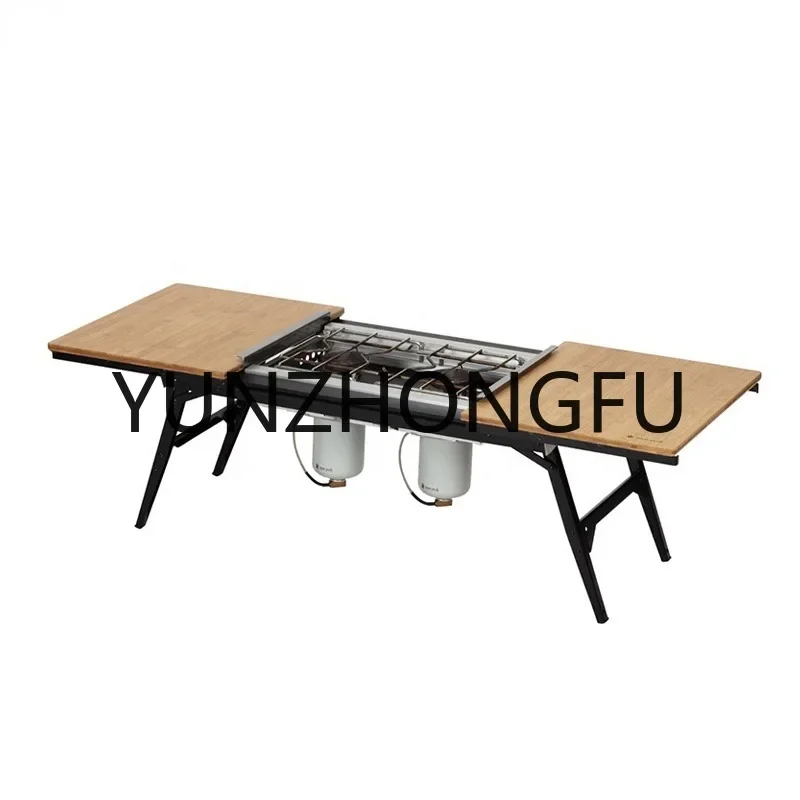 Outdoor IGT Easy Folding Camping Black Walnut Table Bbq Camping Picnic Folding Table CK-090