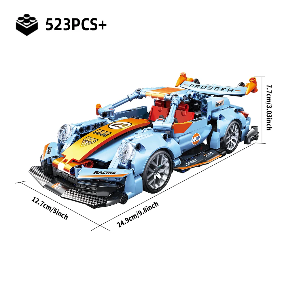 Técnico Racing Sport Car Building Blocks, MOC, Veículo Mecânico, Supercar Puzzle, Cidade Veículo,