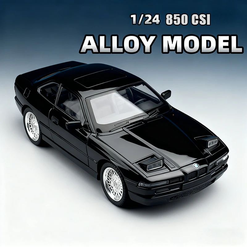 

1:24 850 CSI Simulation Alloy Retro Sports Car Model Sound & Light Toy Car for Kids' Hobby Collection Gift