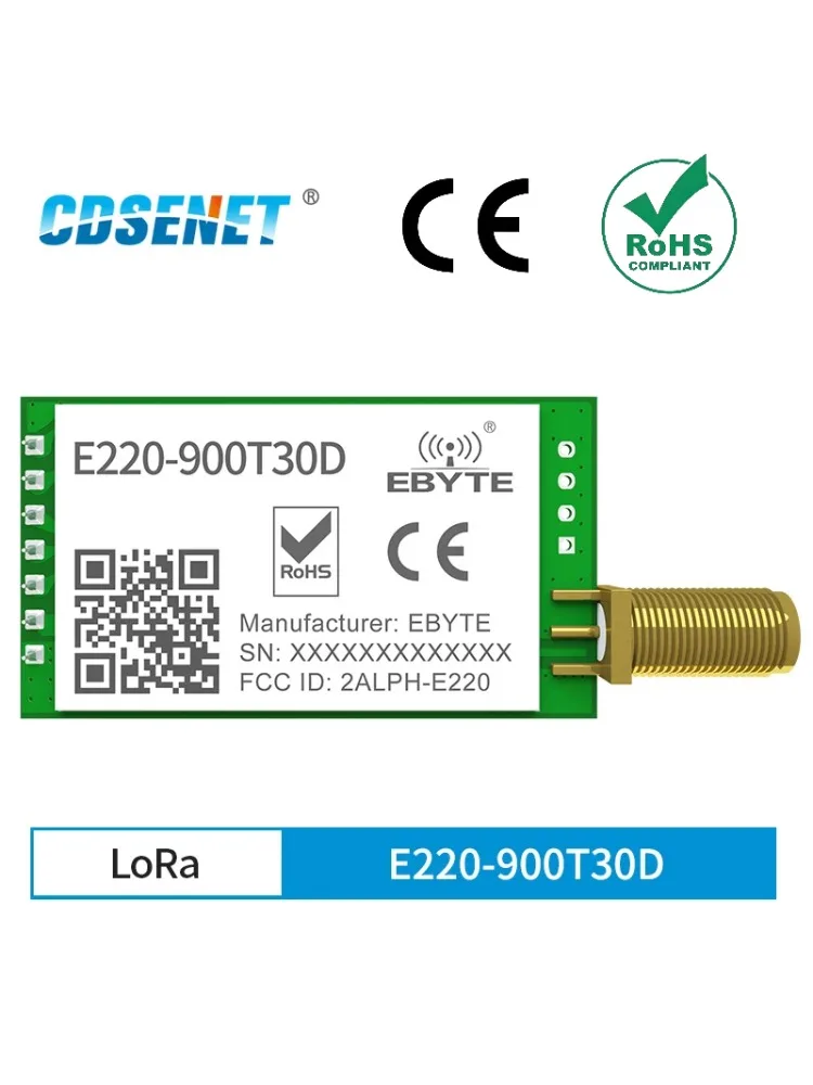 4 sztuk LLCC68 868 MHz 915 MHz moduł bezprzewodowy LoRa 30dBm daleki zasięg 10km RSSI CDSENET E220-900T30D SMA-K UART nadajnik-odbiornik — zdjęcie produktu 7
