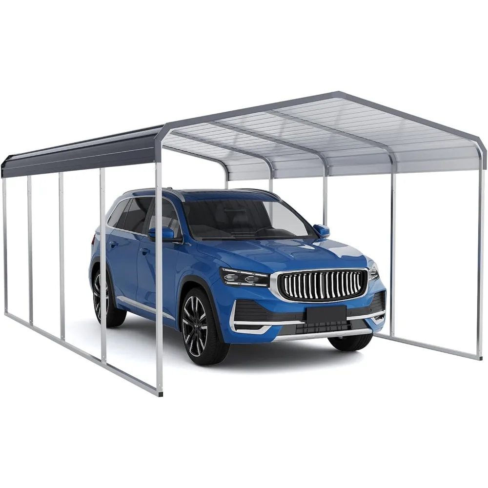 

12x20 Heavy Duty Carport, Car Shelter with Galvanized Metal Roof and Updated Frame, Car Canopy Metal Garage for Car