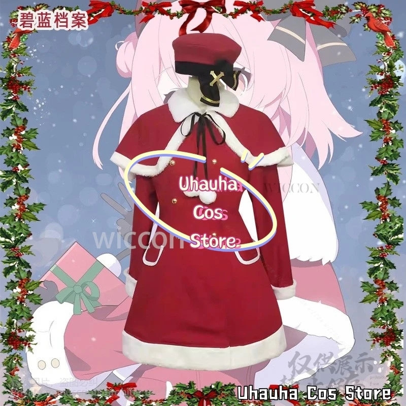 Gioco Anime Archivio blu Cosplay Sumi Serina Costume Infermiera di Natale Abito rosso Lolita Parrucche rosa per ragazze Donna Festa personalizzata