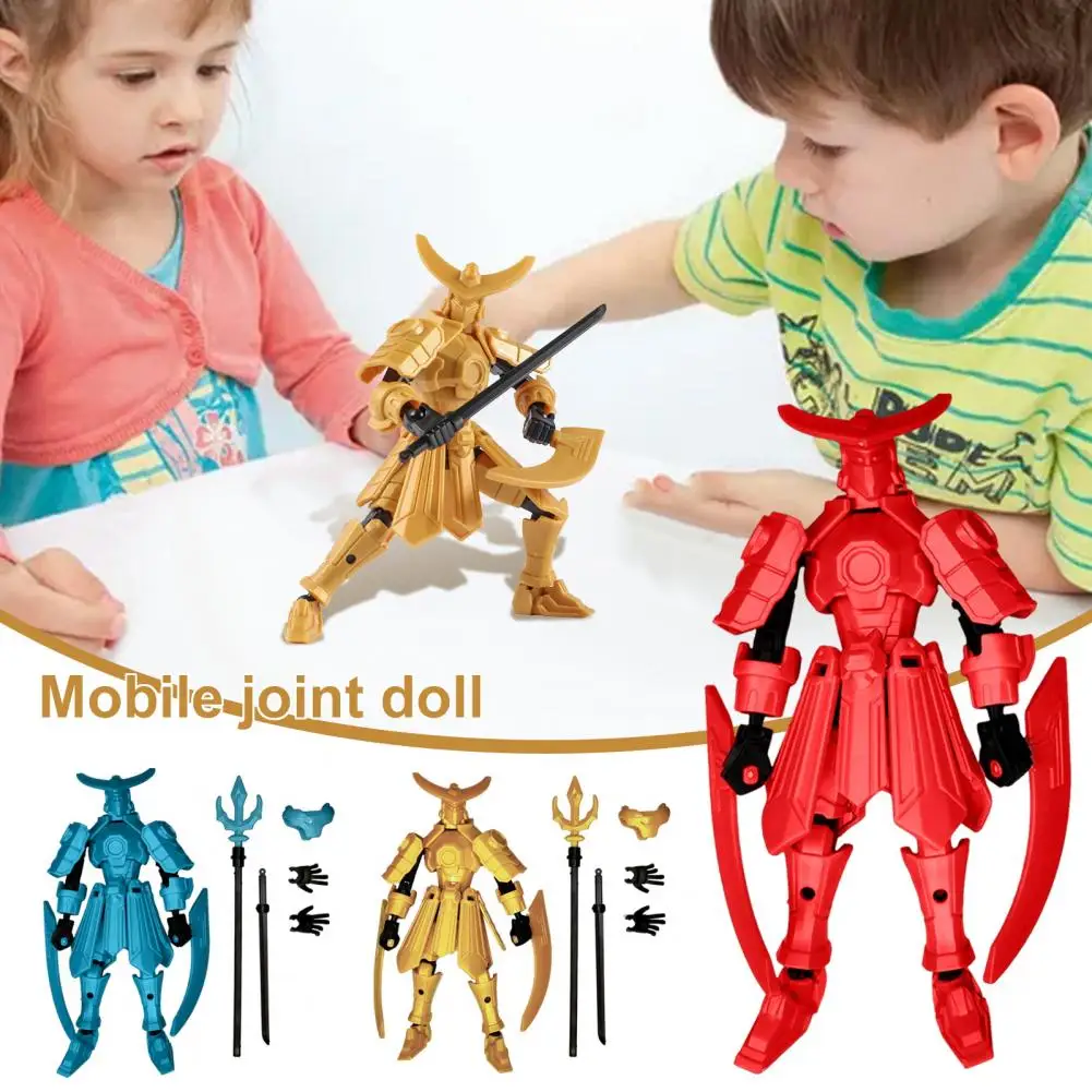 Robot Action Figure with Accessories Articulated Action Figure 3d Printed Robot Action Figurine Model Toy New Year Gift for Kids