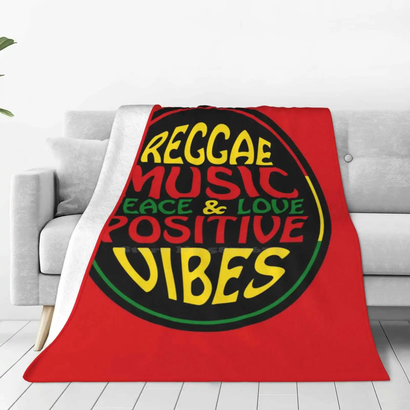 Reggae Low Price New Print Novelty Fashion Soft Warm Blanket Peace Symbol Jamaica Rasta Fari Flag Rastafari Flag Reggae Music