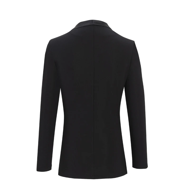 Latin Dance Clothes Men Black Blazer Long Sleeves Coat Adult Ballroom Dance Competition Tops Waltz Dance Costume Prom DNV18805 - Image 2