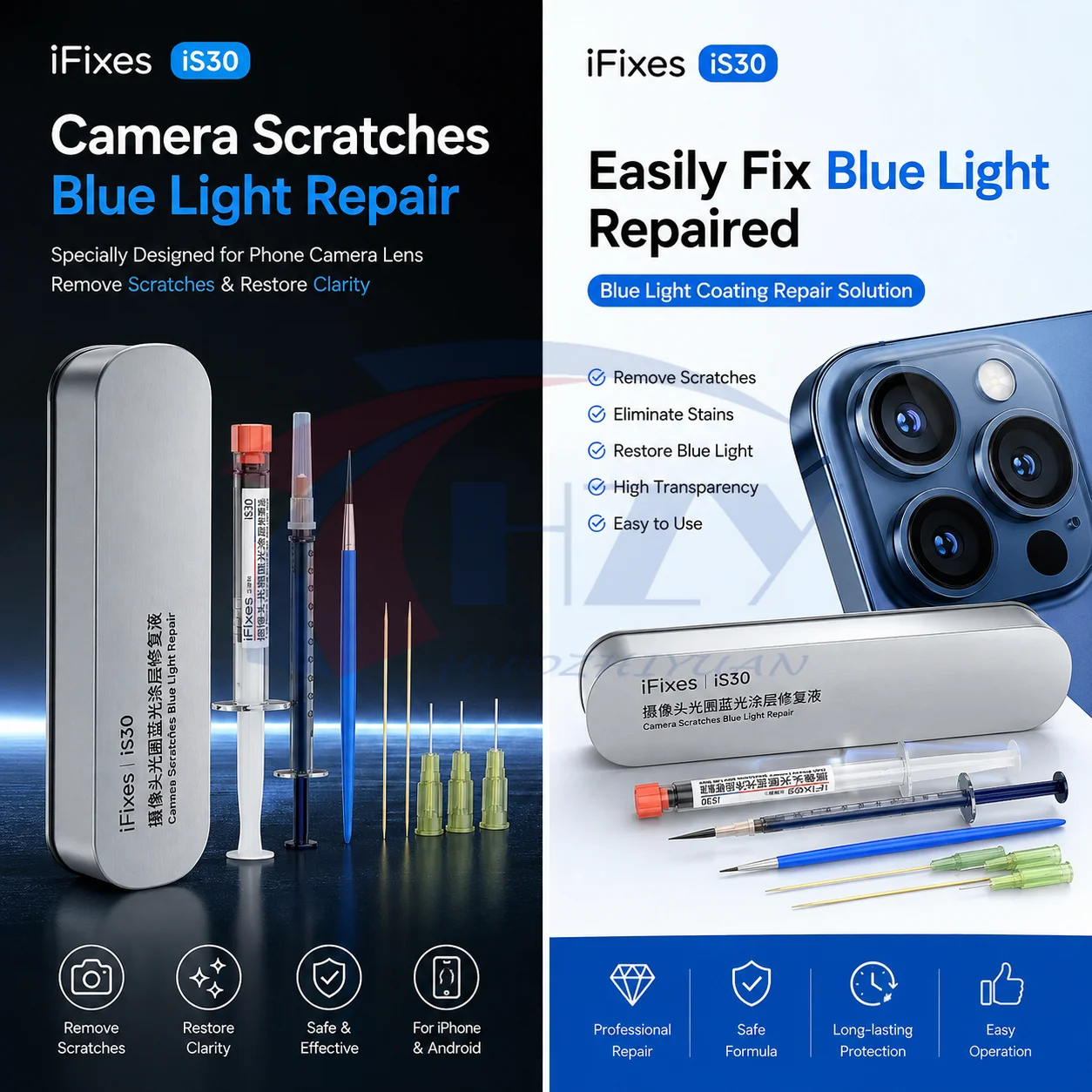 IFixesI iS30 Camera Repair Liquid Spots for IPhone Android Huawei Scratches Stains Easily Fix Blue Light Can Not Be Repaired
