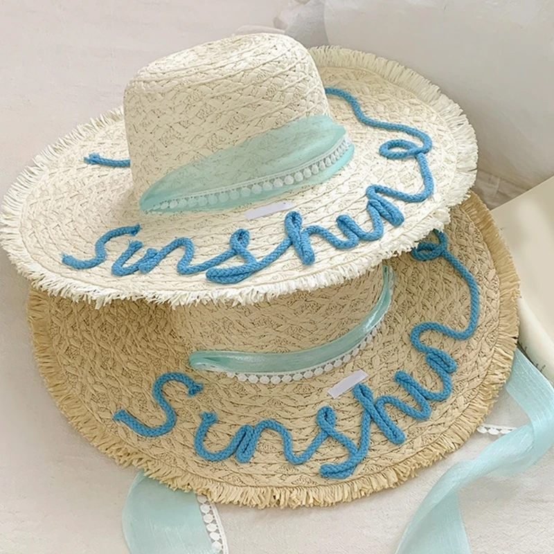 Elegant Paper Straw Hat With Wide Brims And Breathable Weaving Outdoor Hat Sun for Women and Girls 6XDA
