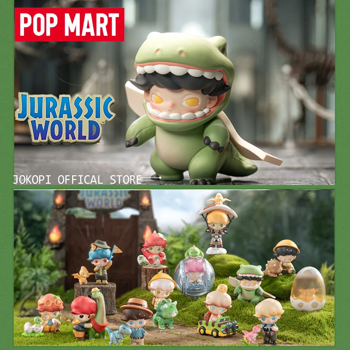 

POP MART DIMOO Jurassic World Series слепая коробка коробка-сюрприз оригинальная фигурка мультяшная модель Mystery Box коллекция для девочек