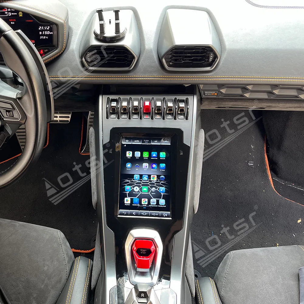 10.4 "أندرويد 13 راديو السيارة CarPlay لامبورغيني هوراكان 2014-2018 شاشة تعمل باللمس مشغل وسائط متعددة نظام تحديد المواقع والملاحة رئيس وحدة DSP