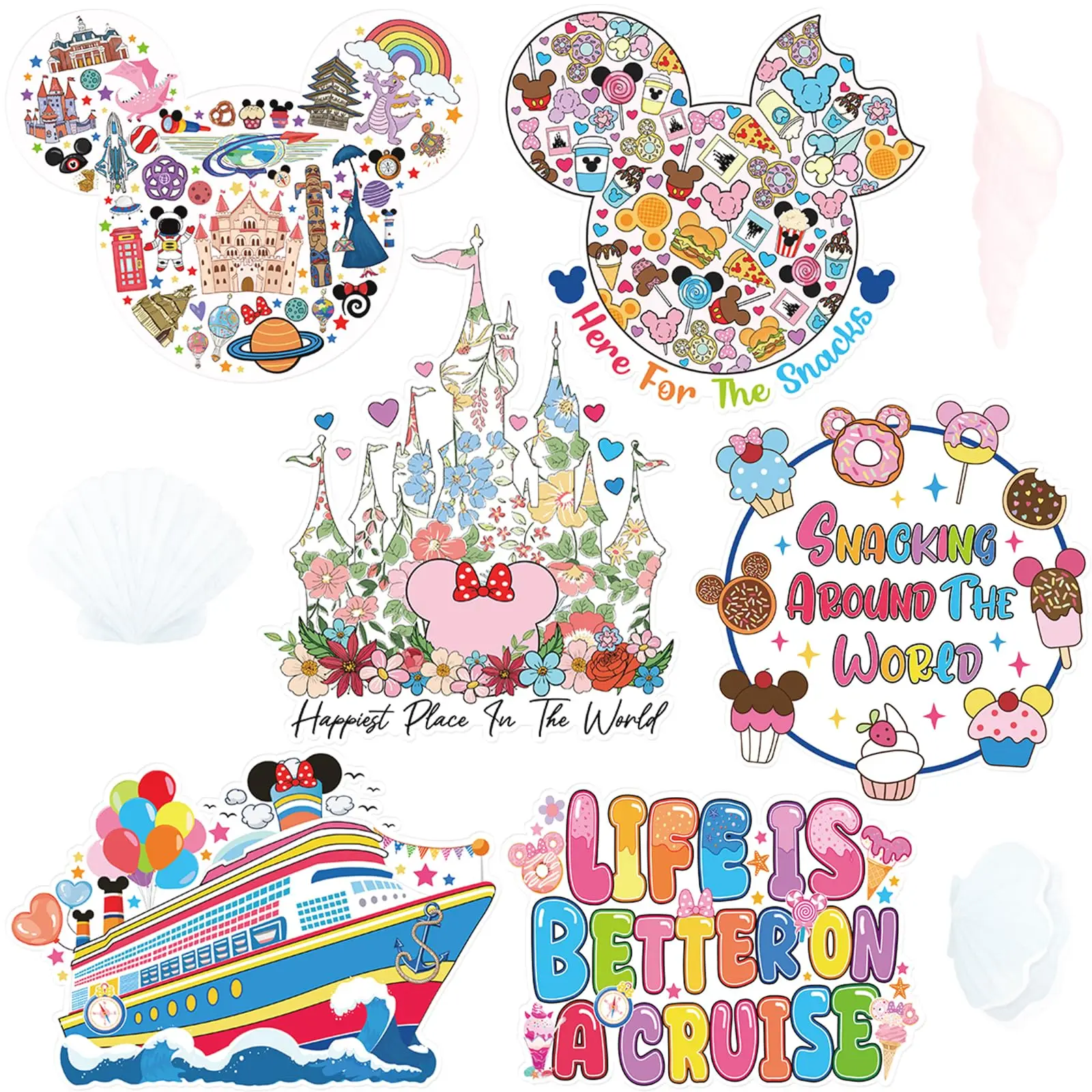 

Mouse Cruise Door Magnets - 6 Pcs Cute Family Ship Cabin Magnetic Stickers Large Funny Mice Decorations Garage Stateroom Cabin D